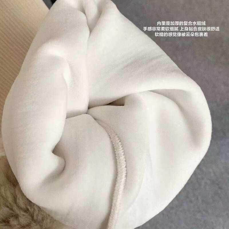 诗莉奥（SHILIAO）高腰抽绳针织裤女秋冬款宽松直筒显瘦垂感拖地休闲长裤 黑色【加绒款】 1条 均码 【适合80-140斤】