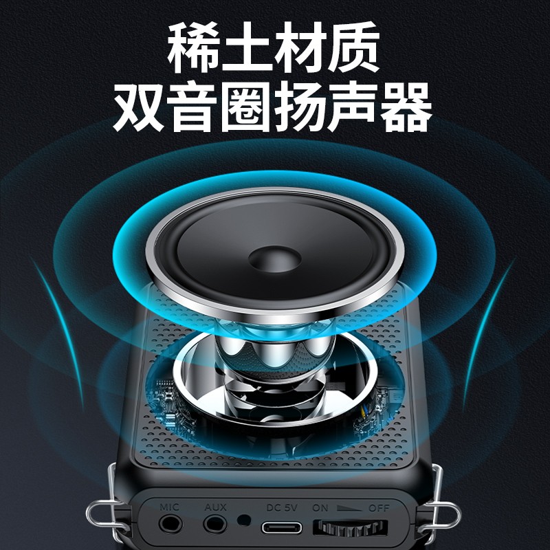 得胜 （TAKSTAR） E300mini 小蜜蜂扩音器教师专用便携式喇叭导游户外大功率腰麦音箱 黑色