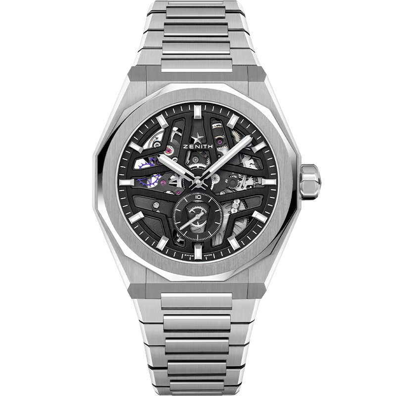真力時(ZENITH)瑞士表 DEFY系列SKYLINE鏤空天際腕表機械手表男女41mm禮物 DEFY系列 鏤空天際腕表黑色