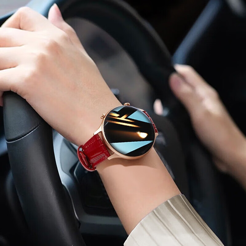 适用于苹果手机智能手表女士多功能蓝牙通话防水运动心率情侣手环 红