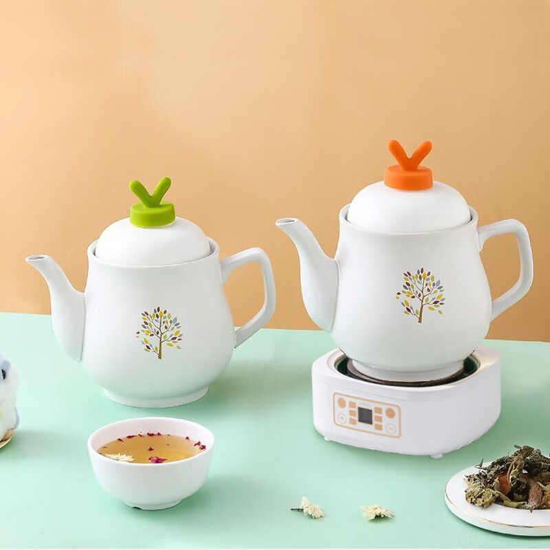 一壶百饮新一代儿童小型煎药壶分体式养生壶全自动熬药电中药煲药罐家用熬药砂锅中药锅陶瓷煮药中医壶神器 【白瓷材质】2L儿童药壶+700w智能底座