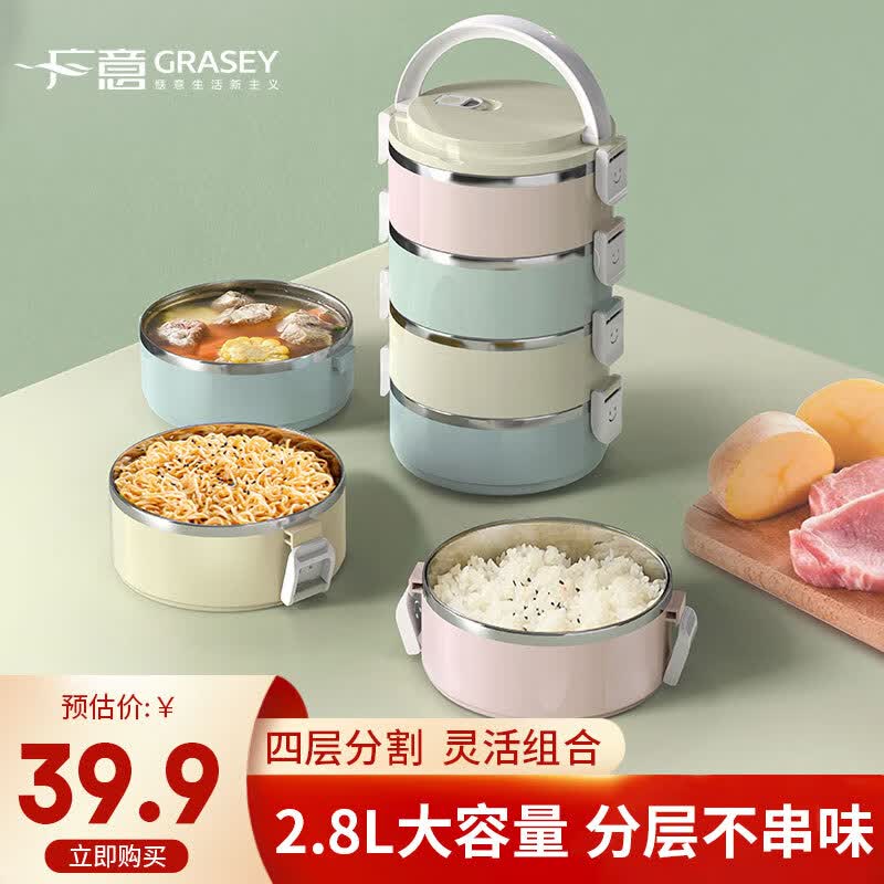 广意304不锈钢 四层保温饭盒多层可组合马卡龙便当盒GY7931属于什么档次？