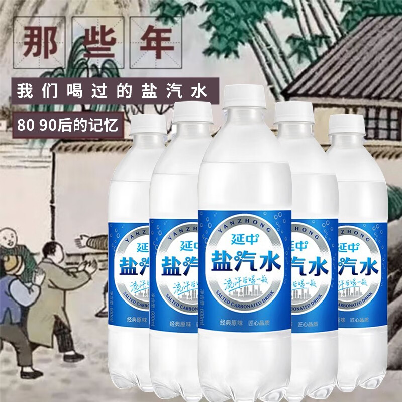 延中盐汽水600ml*20瓶整箱装 盐汽水饮料 夏季饮品