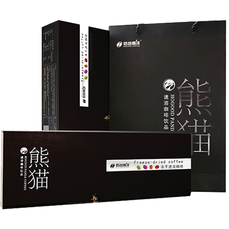 后谷云南咖啡熊貓咖啡禮盒黑咖啡0添加蔗糖商務(wù)禮品節(jié)日年貨禮盒 熊貓咖啡 2條120杯+禮品袋
