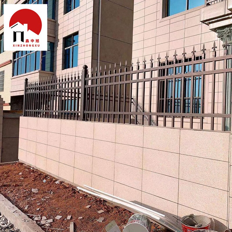 鑫中旭欧式铝合金焊接烤漆围墙防护栏杆农村自建房小区别墅铝艺围栏