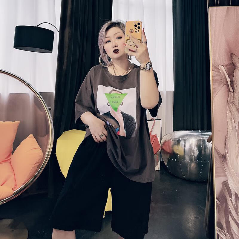 丰课(fengke)牛仔裤加女生休闲裤夏天夏季新款韩版200斤300胖 黑色 l