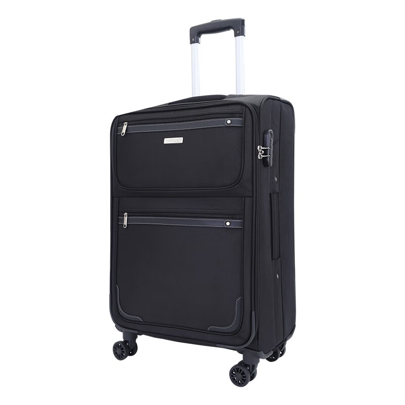WEPLUS唯加布箱行李箱 时尚简约轻便旅行出差万向轮拉杆箱男女通用WP850 升级款-黑色 20英寸