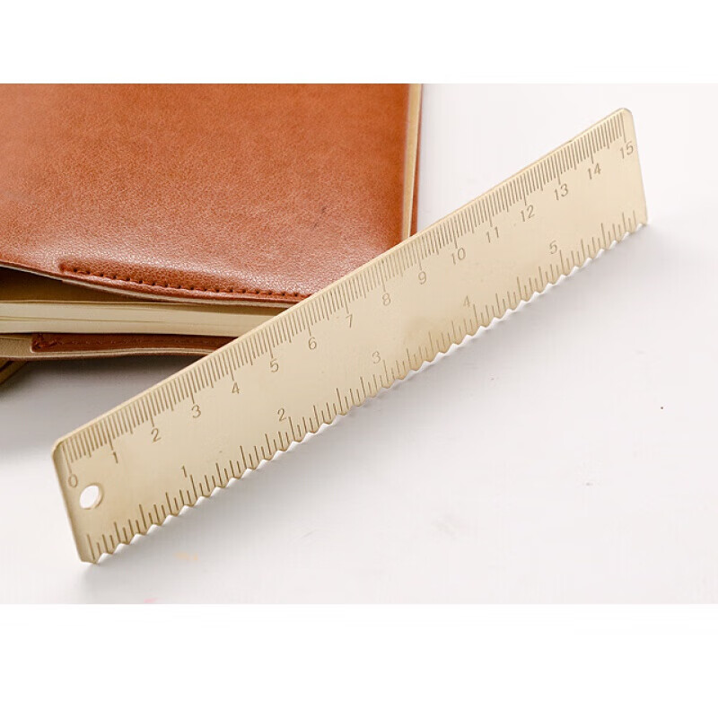 迦南歌基黄铜刻度尺直尺 金属波浪尺子 收藏刻字 定制