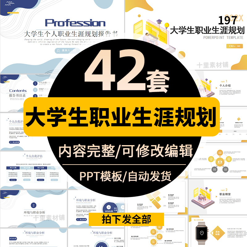 大学生职业生涯规划ppt求职工作计划创业指导就业发展范文素材