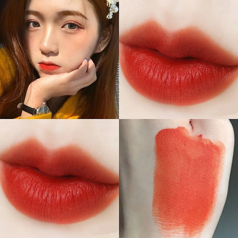 橘色口红网红同款超火橘色口红哑光雾面小众品牌元气学生不掉色滋润