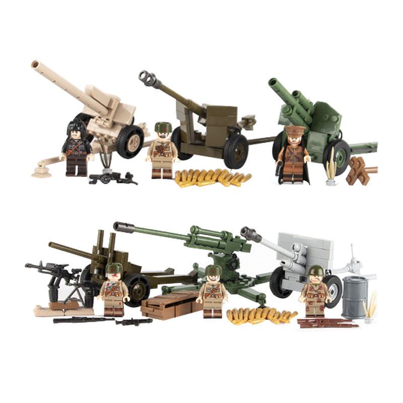 60乐·高60乐·高二战火炮军事积木苏德军榴弹高