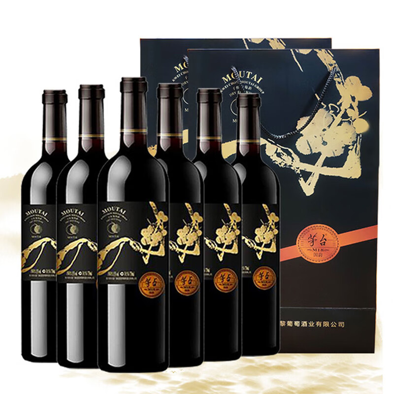 茅台葡萄酒 茅台红酒750ml  m18国韵系列赤霞珠梅洛干红葡萄酒 聚会自