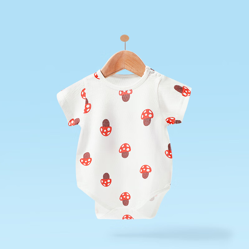 婧麒(joyncleon)婴儿包屁衣春夏季薄款新生儿纯棉衣服宝宝三角连体衣