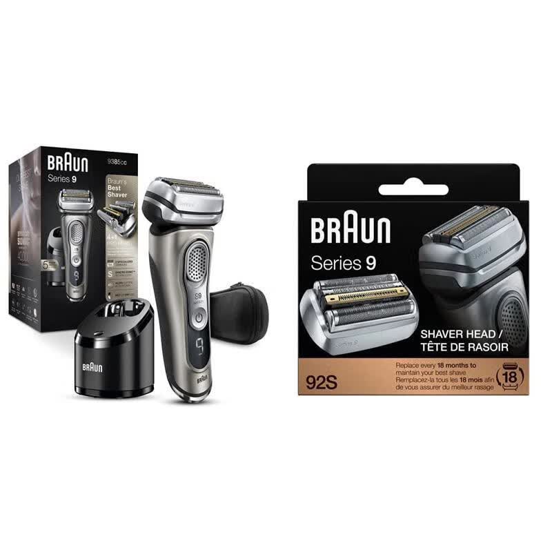 博朗(braun)series 9 9385cc 男士防水电动剃须刀  干湿两用 带弹出式