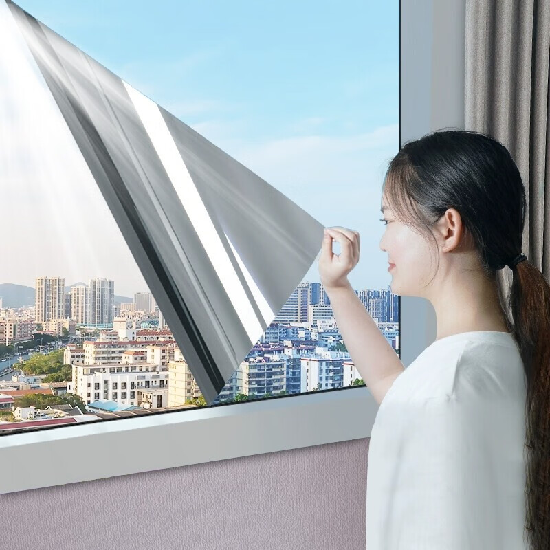 黑枫玻璃贴纸外面看不见里面隔热膜窗户防晒遮阳遮光防窥单向透视贴膜