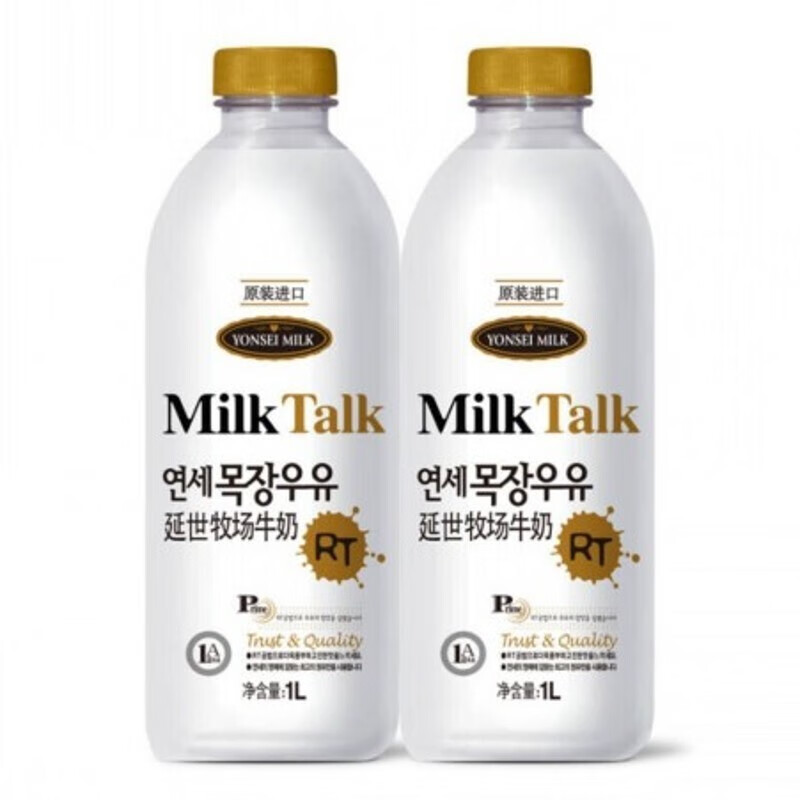 YONSEI MILK延世牧场全脂牛奶1L*2瓶韩国Milk Talk进口鲜奶 冰鲜牛奶低温冷藏 延世全脂鲜奶1L*2瓶
