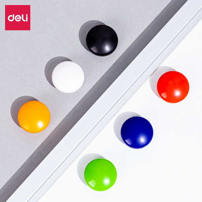 得力(deli) 7824磁钉 白板配件 固定磁扣 小磁铁 20mm 12个/卡