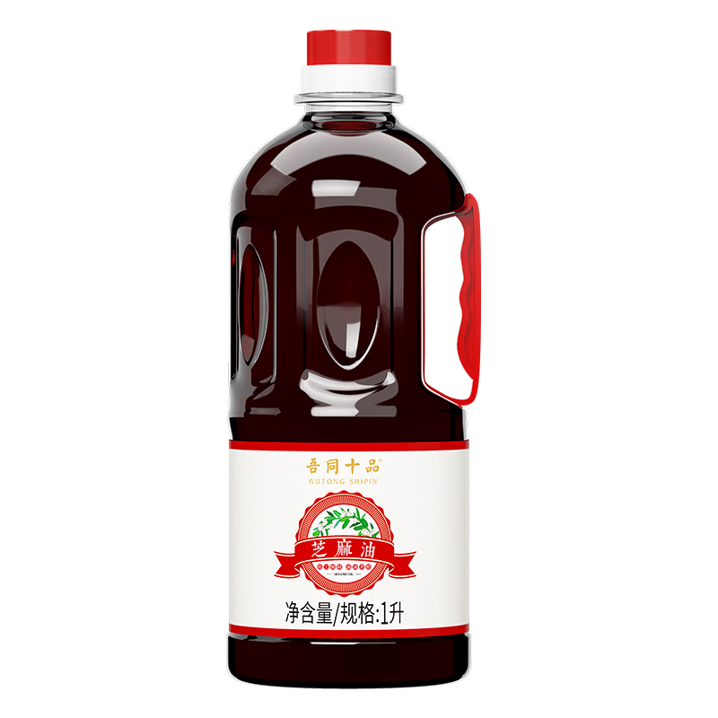 吾同十品 純芝麻油 食用香油 火鍋涼拌調(diào)味油 一級(jí)壓榨芝麻香油 1L