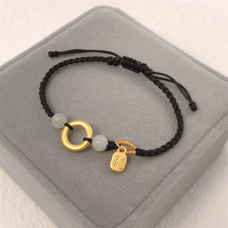 手链女转运珠福牌金手链送女友礼物 如需其他颜色编法编绳请联系客服