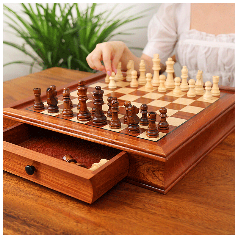 泰瑞格国际象棋实木磁性大号西洋棋比赛专用摆件装饰 中号31x31cm 王