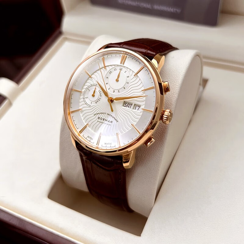 德国认证柏曼(borman)男士机械表自动机械时尚休闲风手表男学生腕表