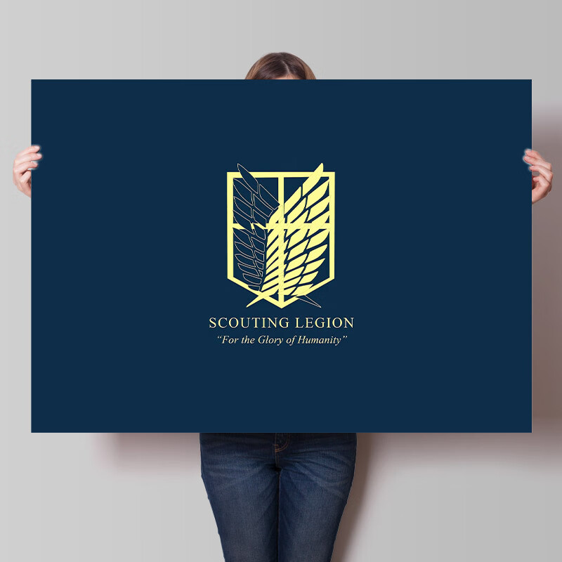 百格斯进击的巨人黑白海报 动漫二次元壁画/艾伦/自由啊/宿舍卧室墙贴