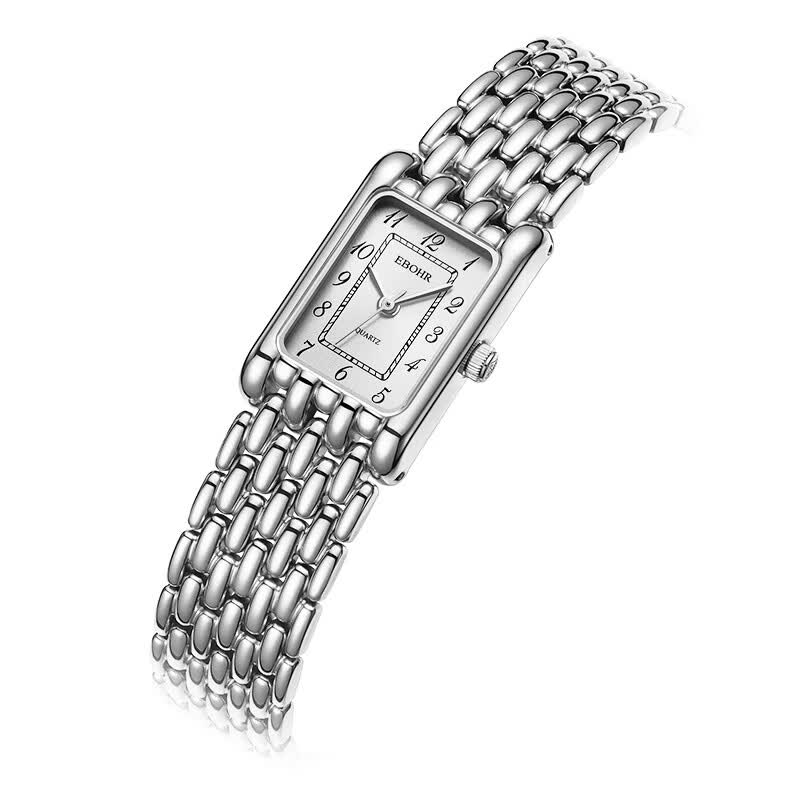 依波（EBOHR）手表女卡纳系列小金表女士石英表生日礼物复古腕表国表七夕礼物 流光银 51831426