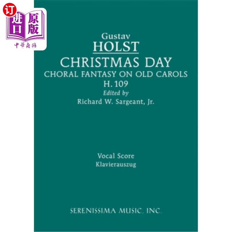 海外直订christmas day, h.109: vocal score 圣诞节,h.109:声乐配乐