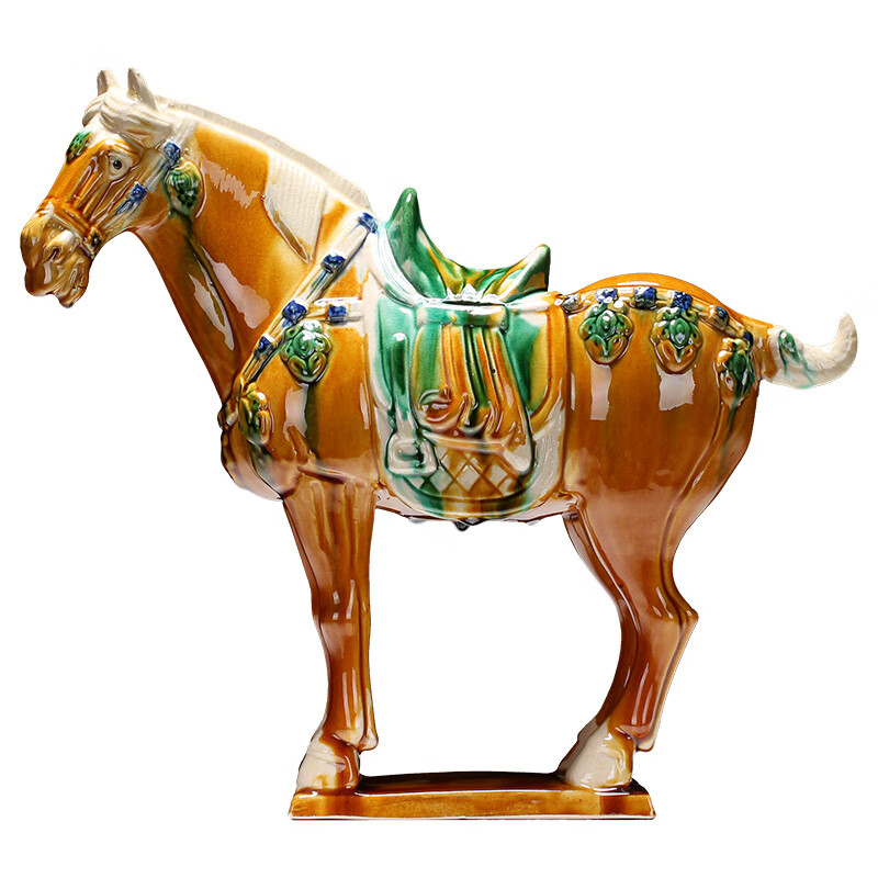 60【新品】唐三彩马陶瓷摆件博艺萱中式居装饰马客厅电视柜玄关工艺