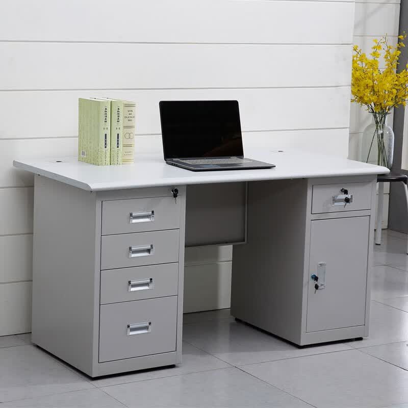 鑫优致钢制办公桌电脑桌职员桌财务桌员工桌带锁带抽屉 办公桌 750*