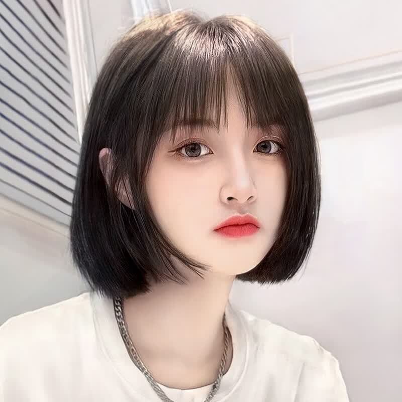 天空树假发女自然全头套式仿真人发丝新款时尚减龄短发波波头发型假发套 【冷棕色】30cm使用感如何?