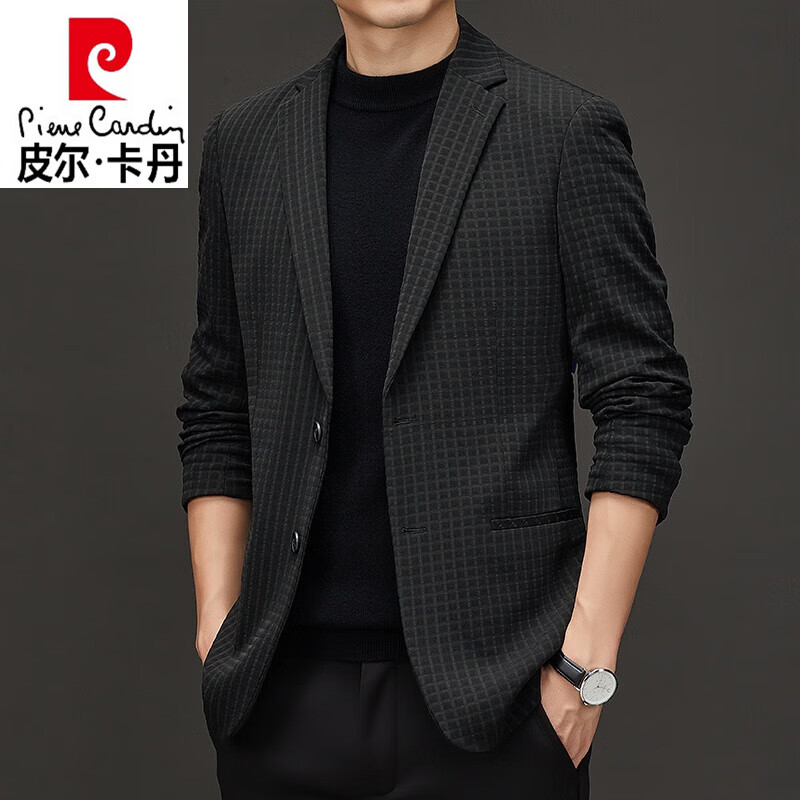cardin)皮尔卡丹品牌西服男装春秋季薄款外套商务休闲小西装男士轻便