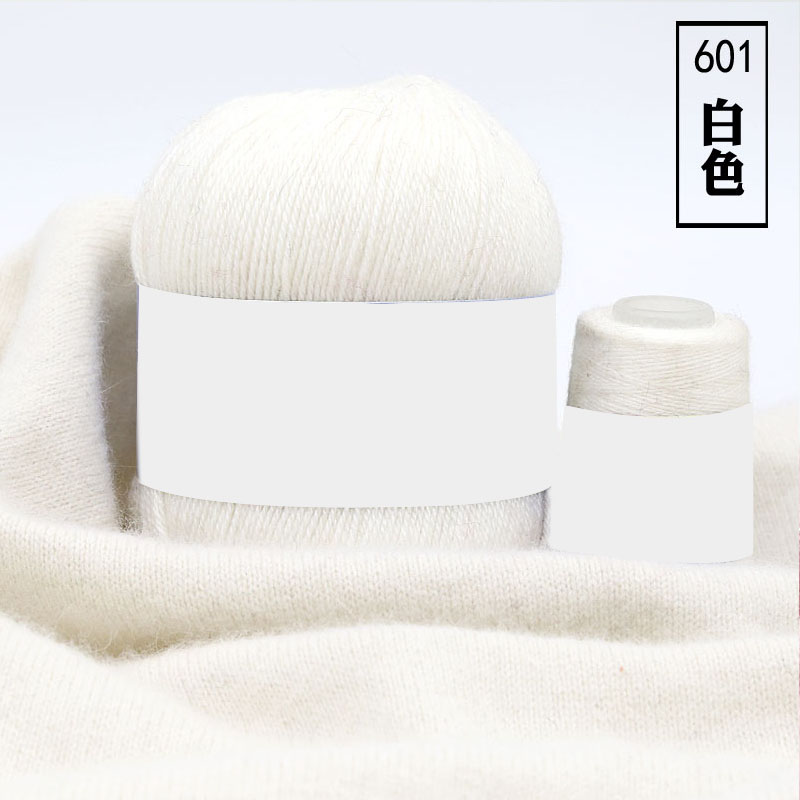 29一两】高端手工编织羊绒细线围巾宝宝毛衣线貂绒线机织细毛线 白色