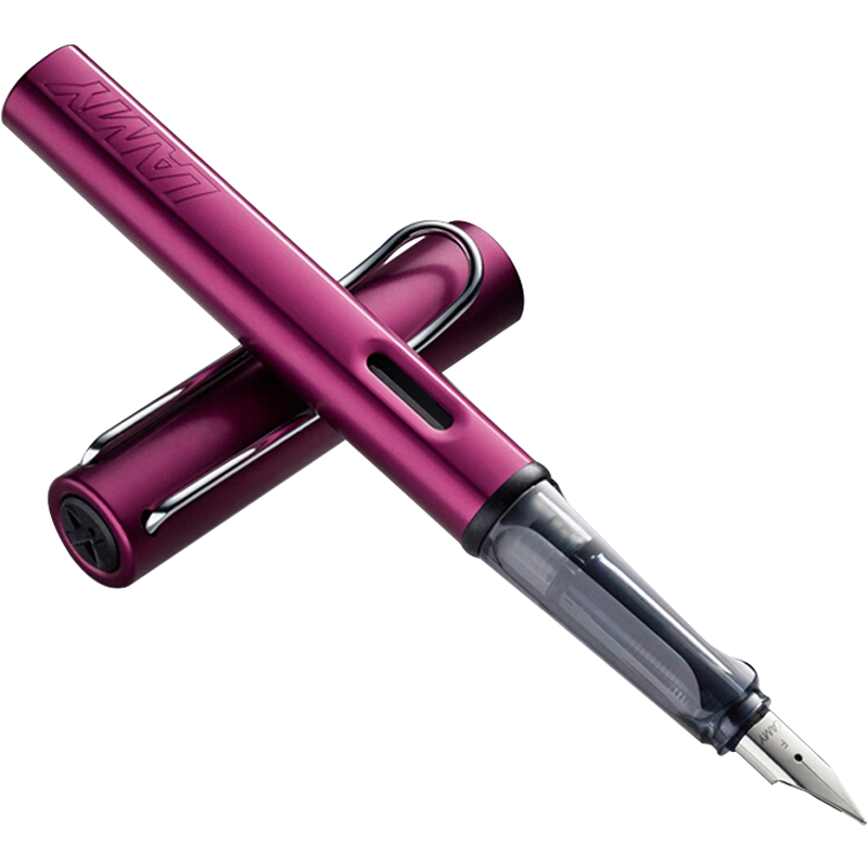德国进口 凌美(LAMY)钢笔签字水笔Al-star恒星礼品笔 紫红色F尖学生练字钢笔(德国银灰环保盒装)