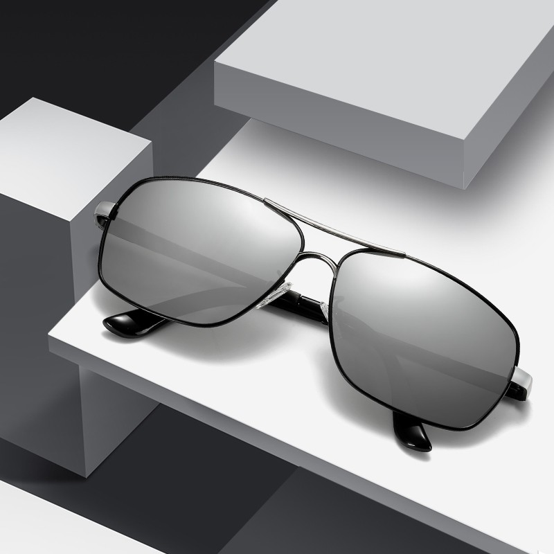 砾石全框偏光太阳镜男款 内镀蓝膜弹簧腿司机驾驶镜 钓鱼眼镜可定近视