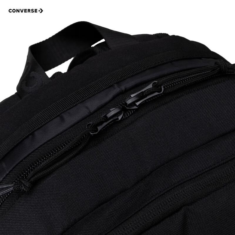 Converse匡威儿童书包款初高中生双肩包男女通用背包学生包包 正黑色 M【30*13.5*43cm 约17L】