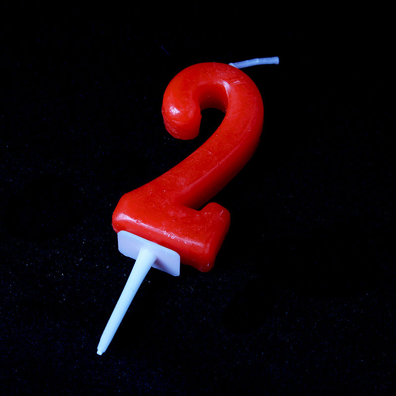 恒愎生日蜡烛数字红色09生日蜡烛数字蜡烛sn3343 红色蜡烛数字2 10个