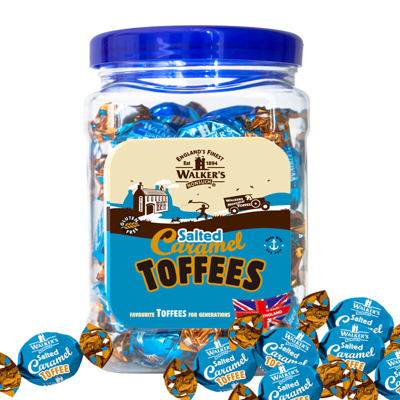 沃尔克斯英国进口海盐焦糖味太妃糖400g软糖婚庆喜糖糖果节日团购送礼礼盒