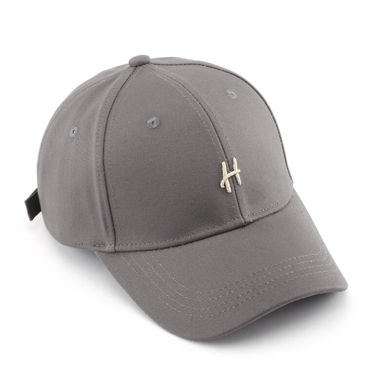 简时行帽子女韩版潮情侣百搭硬顶棒球帽四季通用户外休闲遮阳鸭舌帽 H-灰色 均码