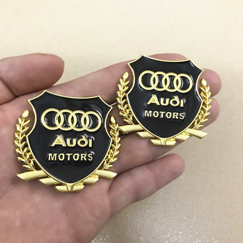 改装侧标薄金属侧标a4 a6l q5 q3 q7装饰车贴vip车窗贴 奥迪金色一对