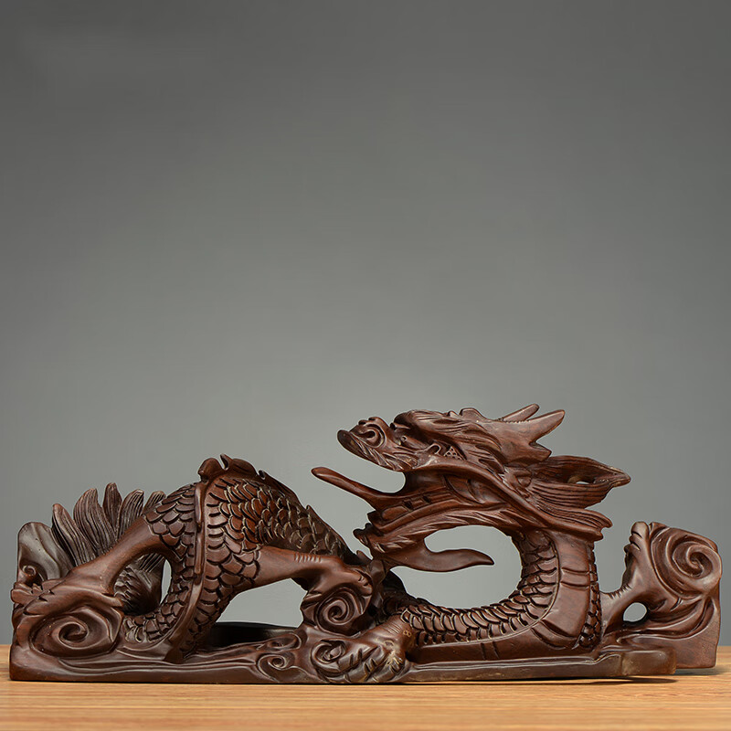 璟館 木雕祥龙摆件红木十二生肖龙动物龙实木雕刻新家商务送礼招财