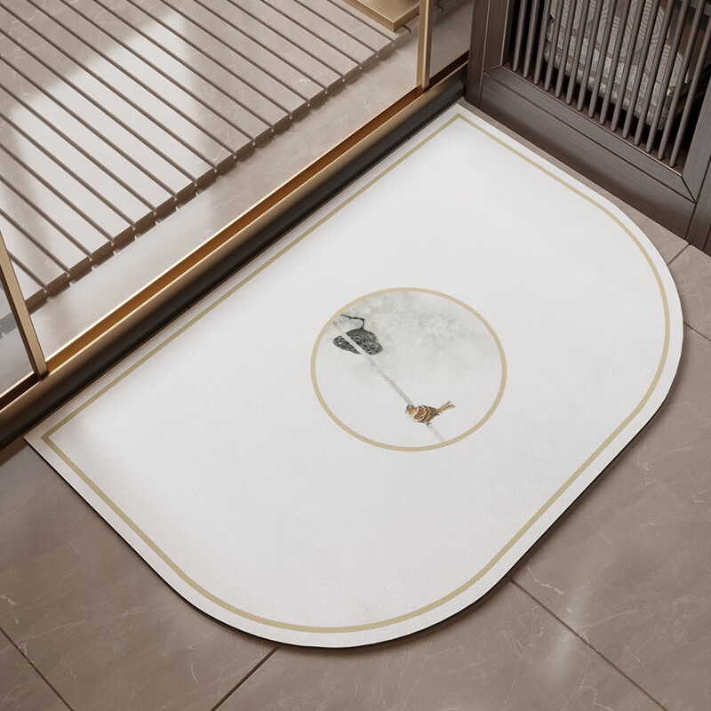 卫生间地垫硅藻泥吸水垫洗澡脚垫浴室地垫厕所门口速干防滑 白衣卿相