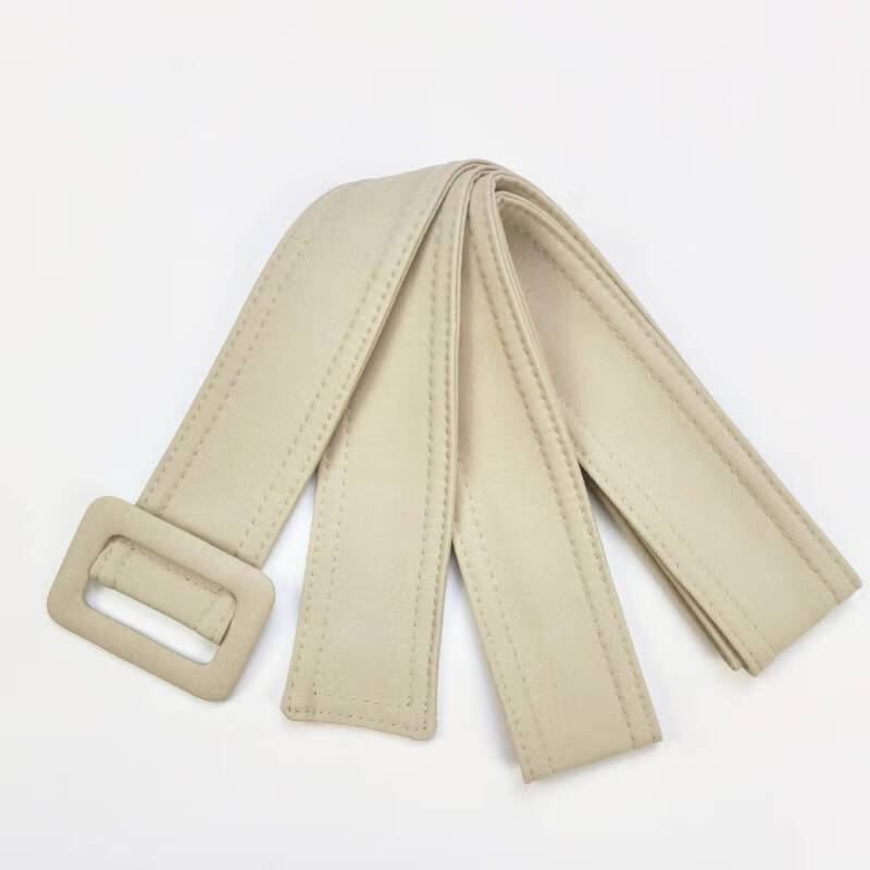 新品布带腰带布料风衣腰带女士百搭简约带扣环布条宽腰封黑色配件带配