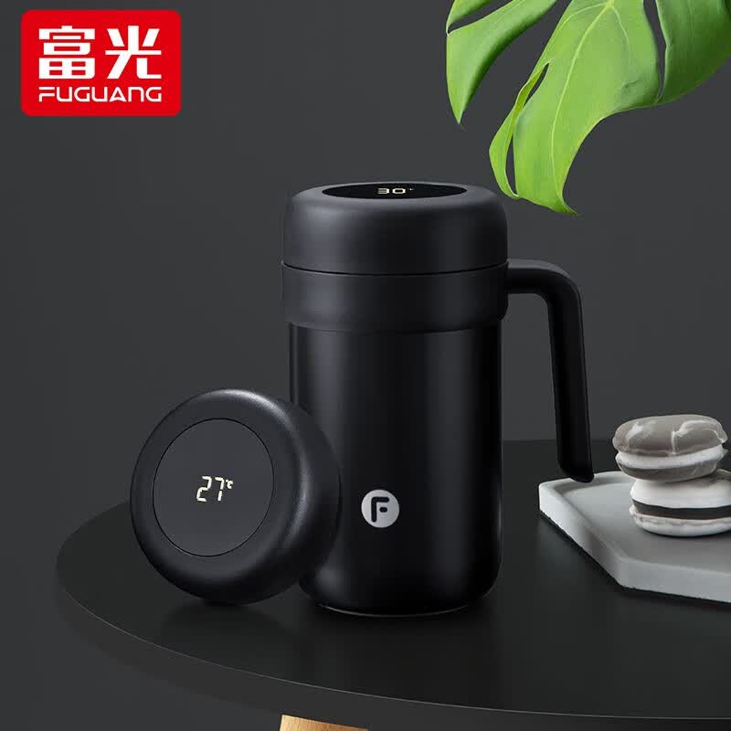 富光 梦想家保温杯 316智能显温水杯商务男士办公杯大容量泡茶杯子