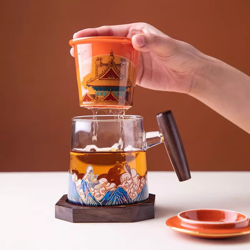上新了文创 教师节礼物故宫茶杯礼盒 陶瓷内胆茶水分离杯喝水杯泡茶生日礼物