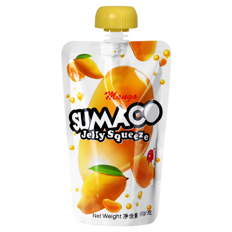 clcey马来西亚进口零食可吸果冻150g 芒果味150g*8