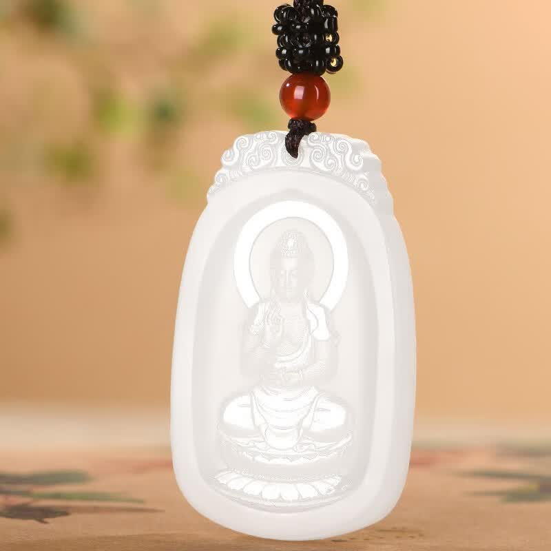 润玉瑶 和田玉羊脂玉阿弥陀佛玉吊坠 男女士款本命佛玉牌