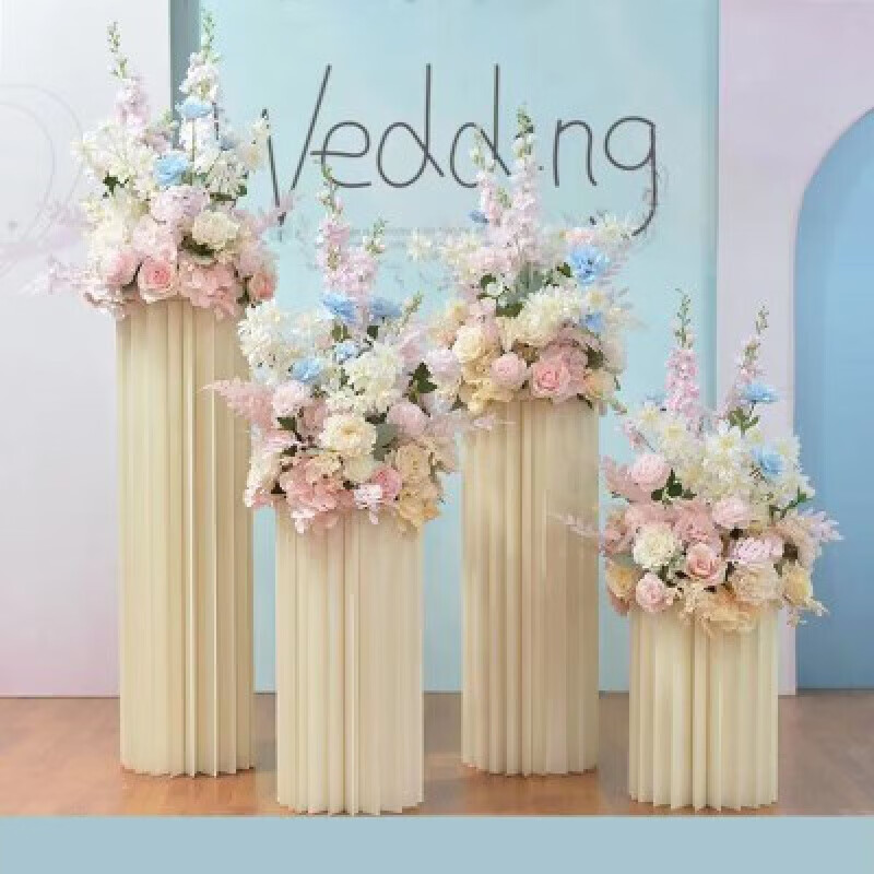 盛秉呈昌婚庆道具花柱折柱圆柱婚礼纸艺路引罗马柱舞台装饰橱窗甜品置