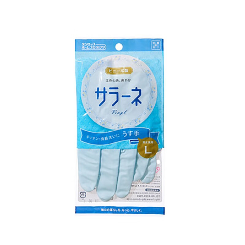 SP SAUCE  日本进口家务手套 洗衣手套 橡胶手套 厨房洗碗 耐用清洁手套 蓝色 L