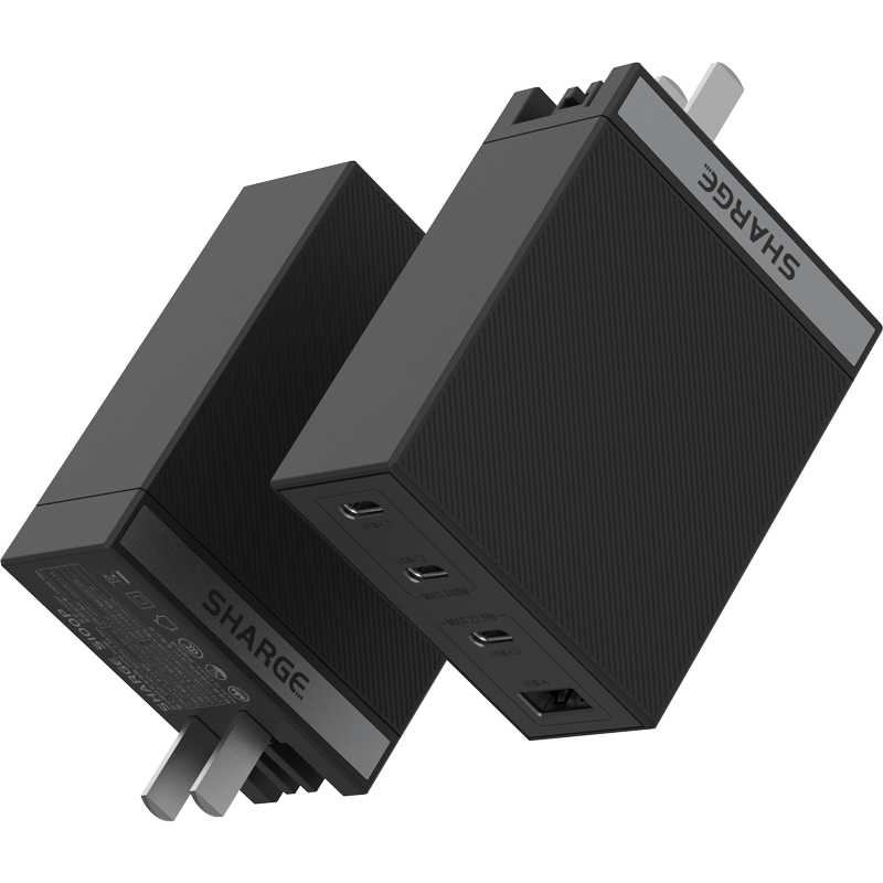 SHARGE 闪极 S100P 氮化镓充电器 USB-A/三Type-C 100W 黑色